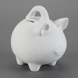Ceramic Bisque Piggy Bank w/Handle