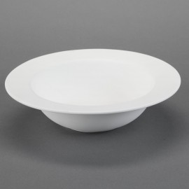Ceramic Bisque Rimmed Serving Bowl