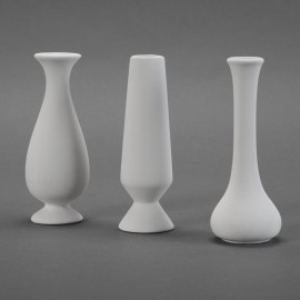 Ceramic Bisque Assorted Bud Vases (Set of 3)