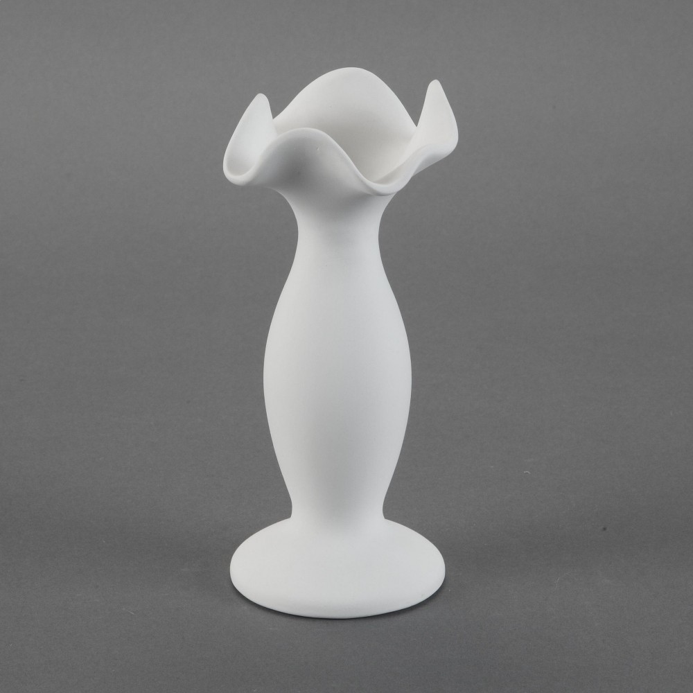 Ceramic Bisque Slender Free Form Vase Ceramic Bisque Slender Free Form Vase