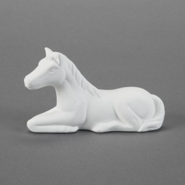 Ceramic Bisque Cute Laying Horse