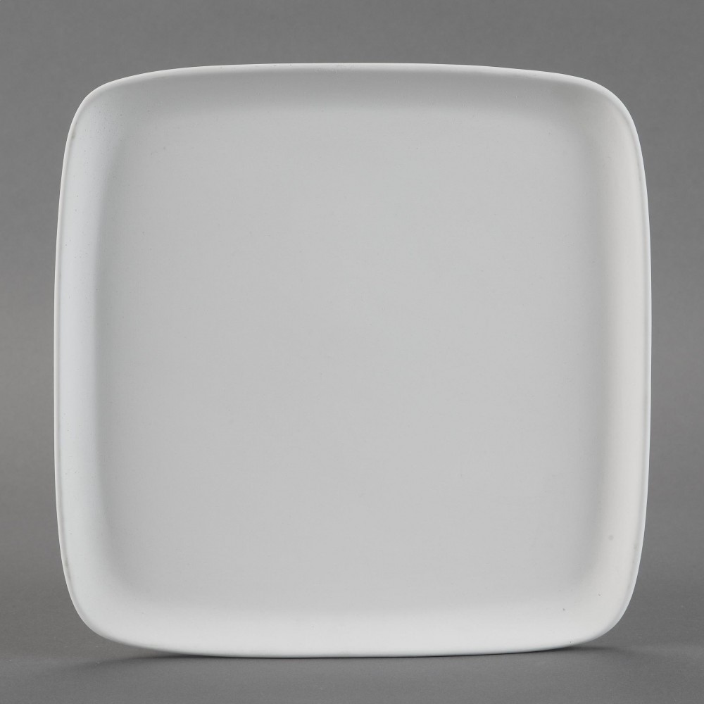 Ceramic Bisque Geometrix Large Square Plate Ceramic Bisque Geometrix Large Square Plate