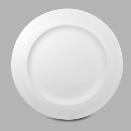 Ceramic Bisque Rimmed Dinner Plate