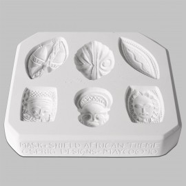 Mask and Shield African Theme Sprig Mold - 6 designs
